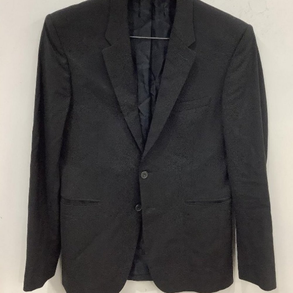 Burberry Mens Black Long Sleeve Notch Lapel Single Breasted 2 Button Blazer 48 L